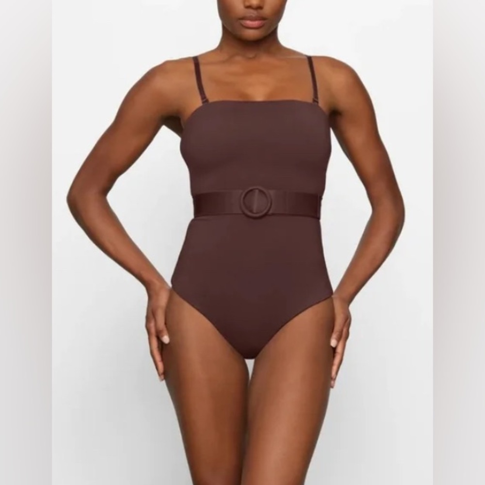 NWT SKIMS Sculpting Swim Strapless One Piece Cocoa Size 4X